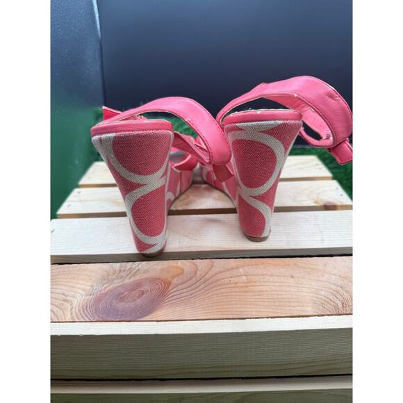 Charles David-Wedge Heels-Pink/White-Size 6.5W - Picture 6 of 10